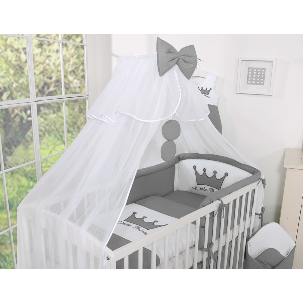 Moustiquaire en Tulle pour Lit Bébé Anthracite Mousseline Prince / Princess