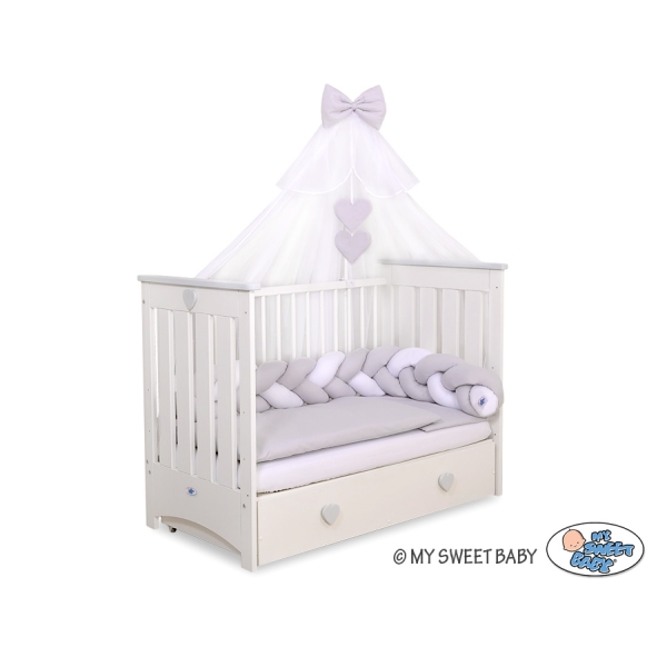Moustiquaire en Tulle pour Lit Bébé Gris Mousseline