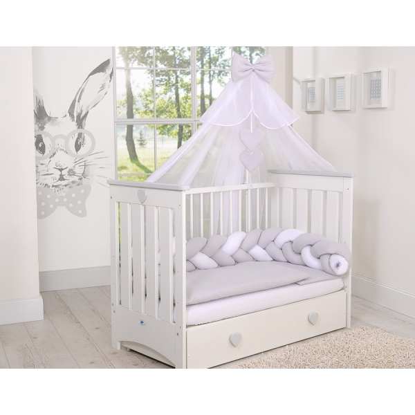 Moustiquaire en Tulle pour Lit Bébé Gris Mousseline