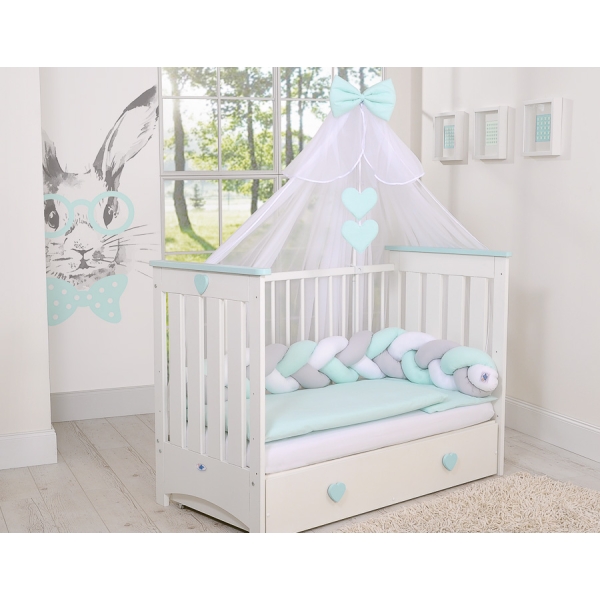 Moustiquaire en Tulle pour Lit Bébé Menthe Mousseline