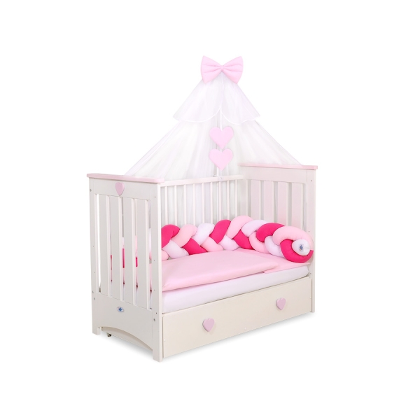 Moustiquaire en Tulle pour Lit Bébé Rose Mousseline