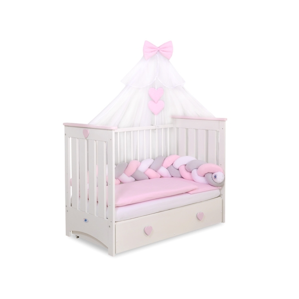 Moustiquaire en Tulle pour Lit Bébé Rose Mousseline