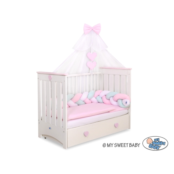 Moustiquaire en Tulle pour Lit Bébé Rose Mousseline