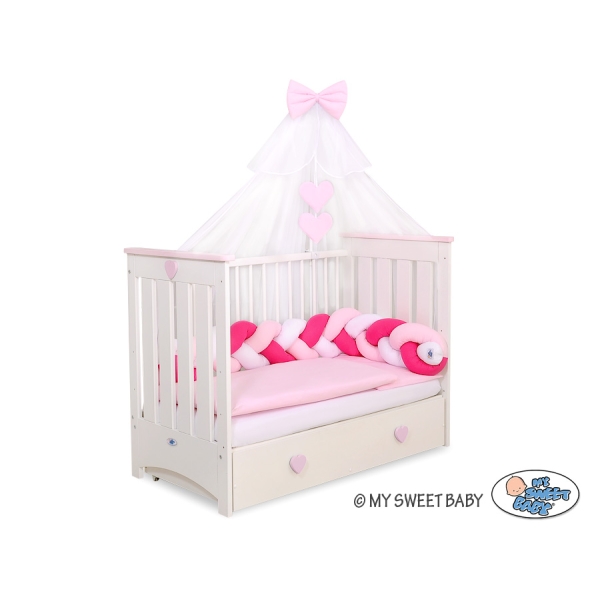 Moustiquaire en Tulle pour Lit Bébé Rose Mousseline