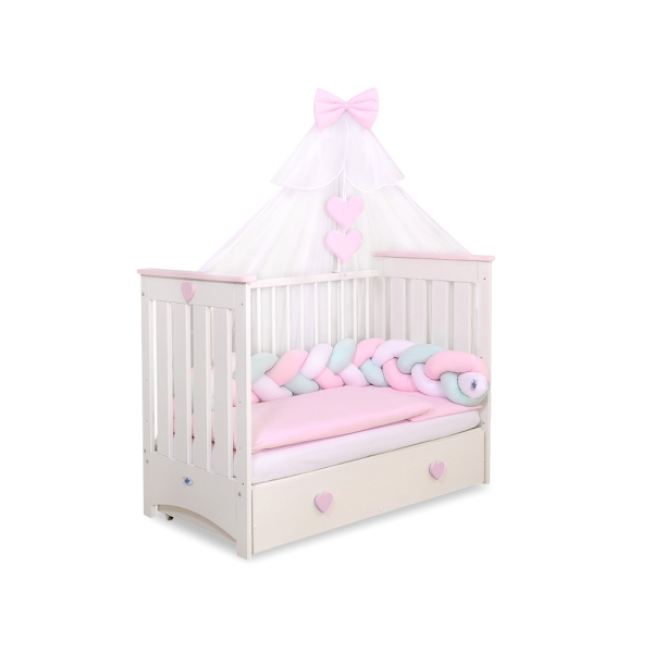 Moustiquaire en Tulle pour Lit Bébé Rose Mousseline