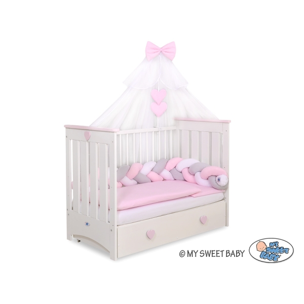 Moustiquaire en Tulle pour Lit Bébé Rose Mousseline