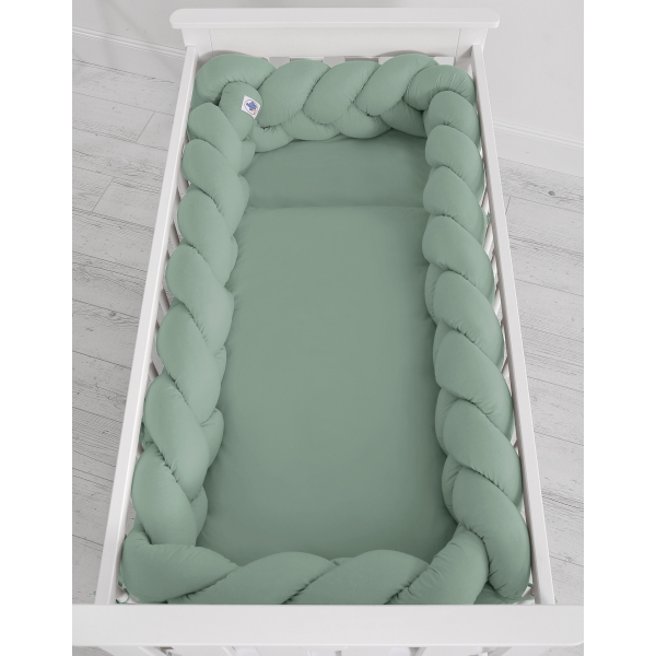 Tour de Lit Tressé Vert pour Bébé 9