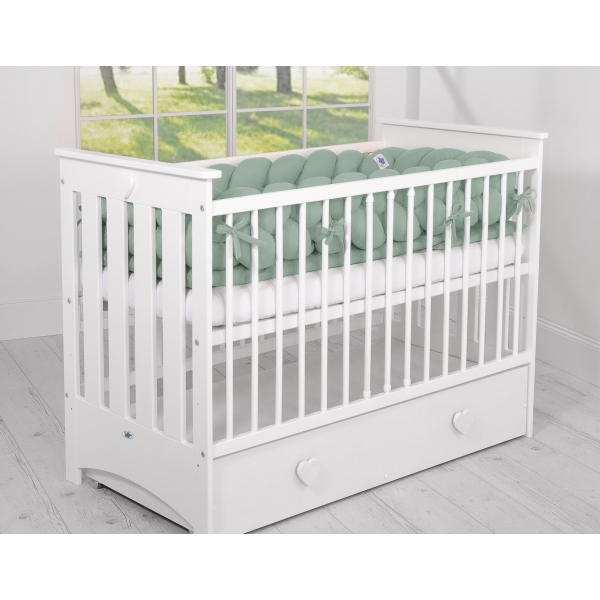 Nid d'ange pour bébé Tour de Lit  Tressé Vert Pastel