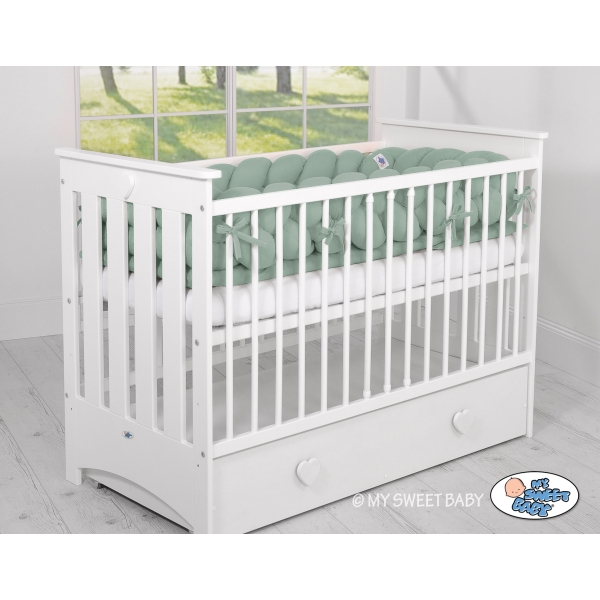 Nid d'ange pour bébé Tour de Lit  Tressé Vert Pastel