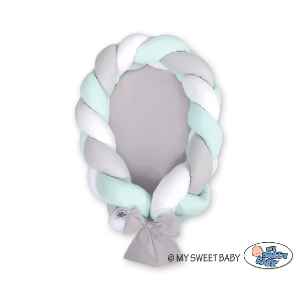 Réducteur de Lit Bébé Tressé et Tapis 2 en 1