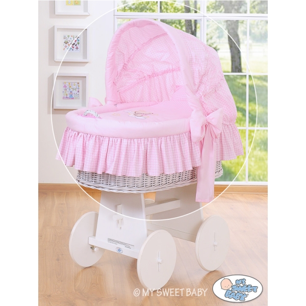 Nouvelles Housses de Rechange pour le Berceau en Osier Rose Rose