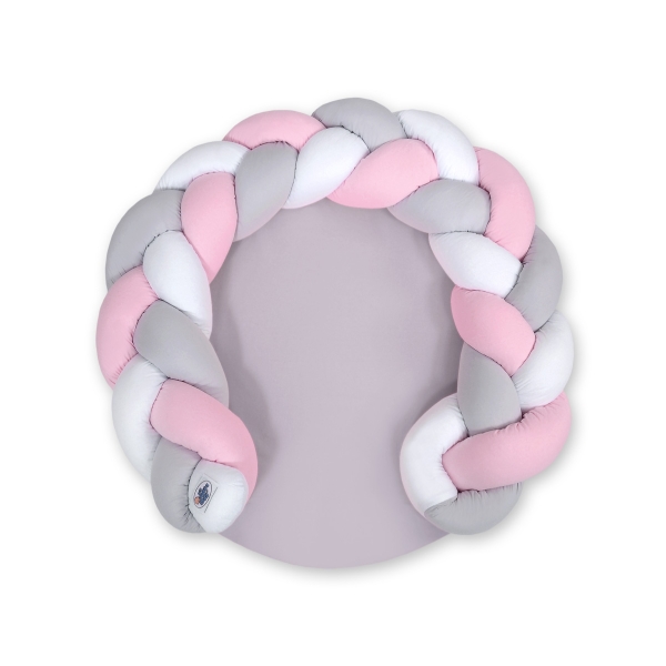 Oreiller Donuts Tressé pour Bébé/ Tapis de Jeu 2 en 1  Rose Blanc Gris