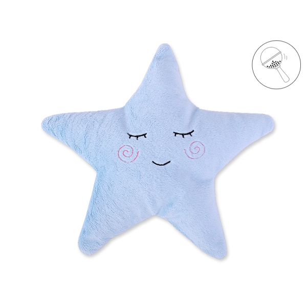 Oreiller LITTLE STAR avec Hochet Bleu