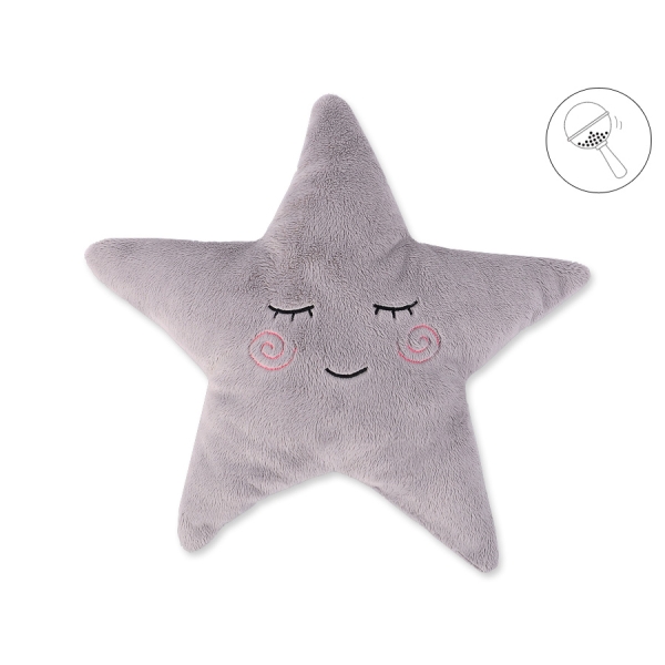 Oreiller LITTLE STAR avec Hochet Gris
