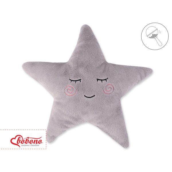 Oreiller LITTLE STAR avec Hochet Gris