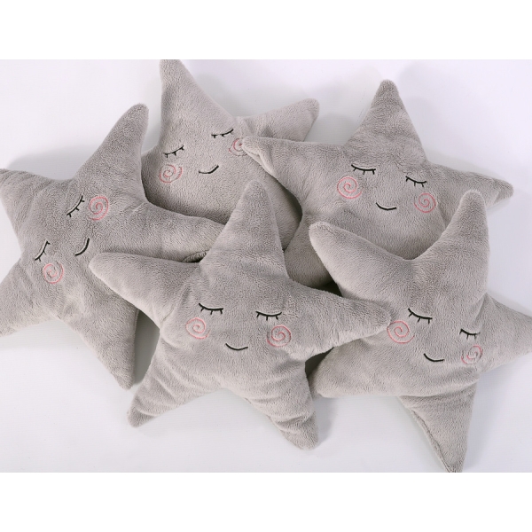 Oreiller LITTLE STAR avec Hochet Gris