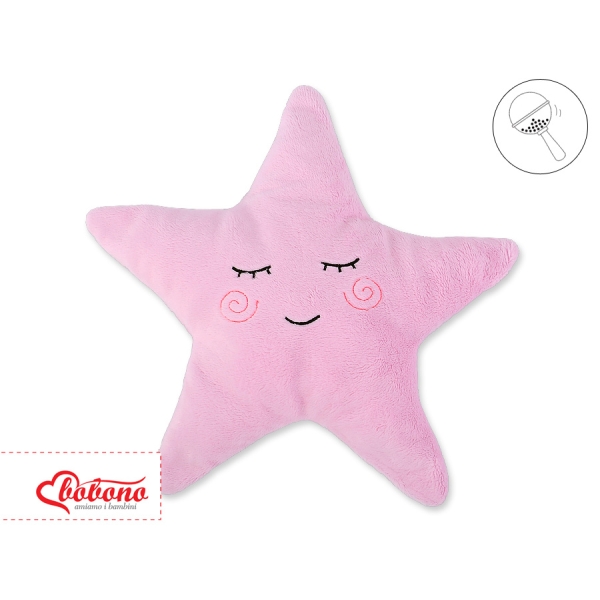 Oreiller LITTLE STAR avec Hochet Rose