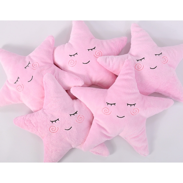 Oreiller LITTLE STAR avec Hochet Rose