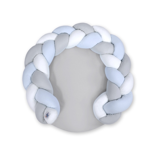 Oreiller Tressé Bébé Donut Blanc Gris Bleu