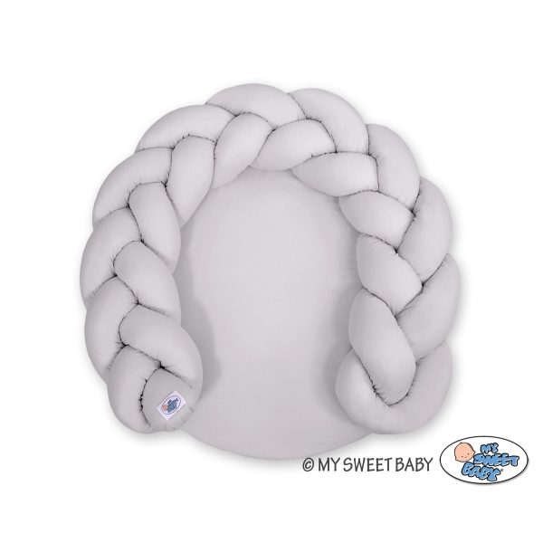 Oreiller Tressé Bébé Donut Gris