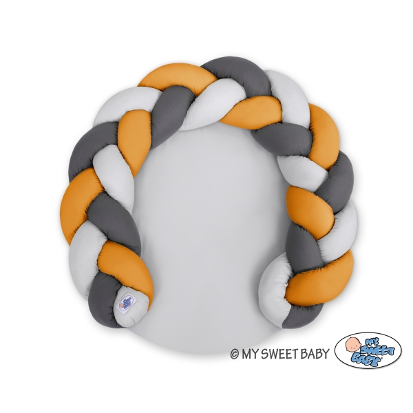 Oreiller Tressé Bébé Donut Gris Anthracite Miel