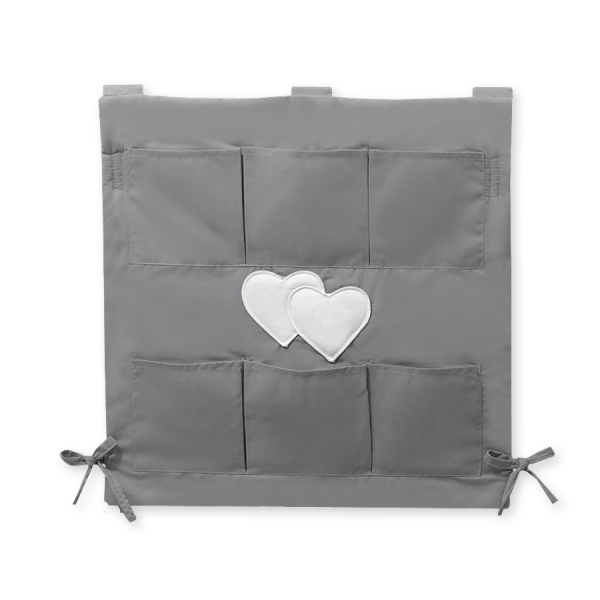 Organisateur Vide-poche de Lit Anthracite Cœurs