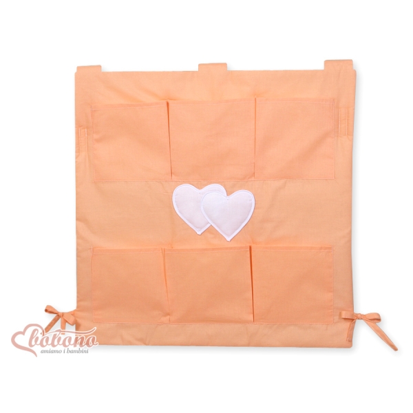 Organisateur Vide-poche de Lit Orange Cœurs