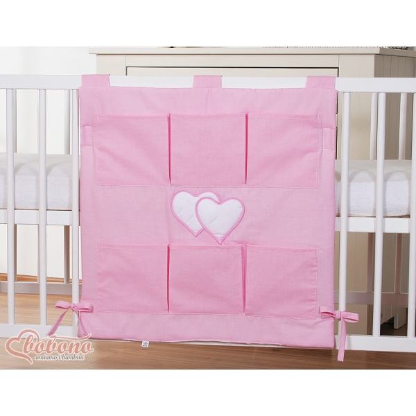 Organisateur Vide-poche de Lit Rose Cœurs