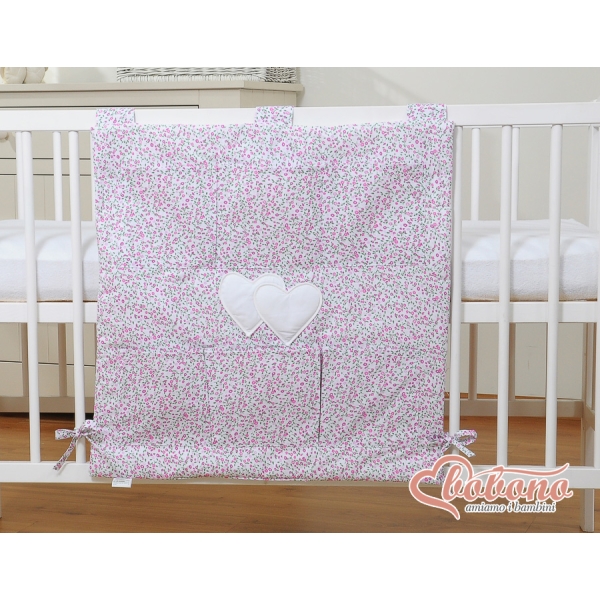 Organisateur Vide-poche de Lit Rose Fleurs Cœurs