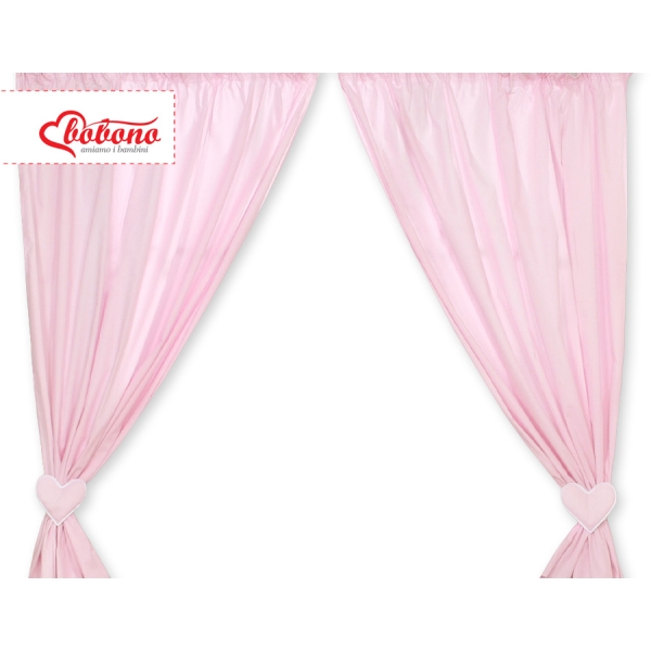 Paire de Rideaux de Chambre de Bébé Rose Cœurs