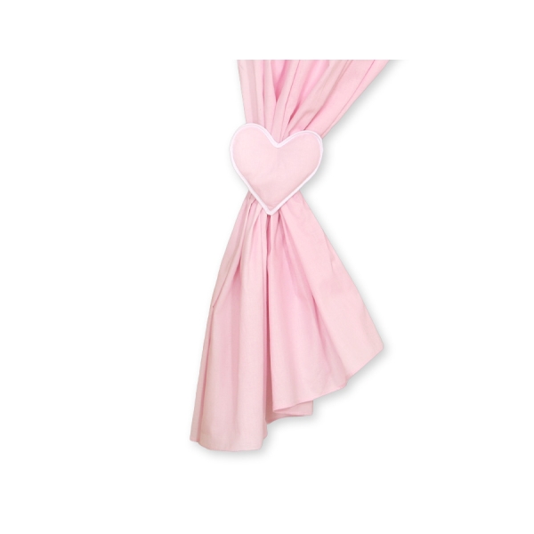 Paire de Rideaux de Chambre de Bébé Rose Cœurs