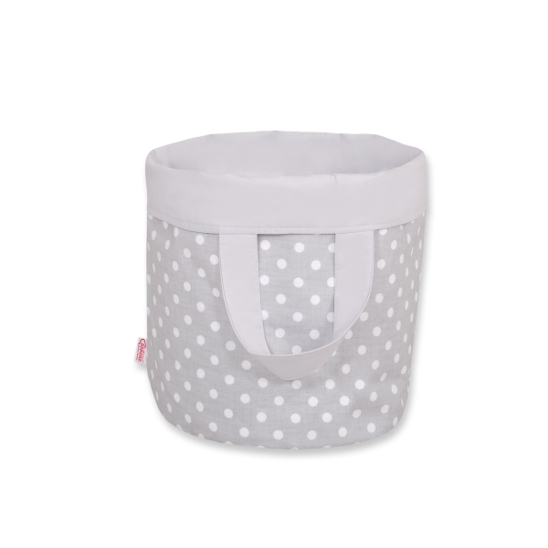 Panier à Jouets Double Face L Gris à Pois