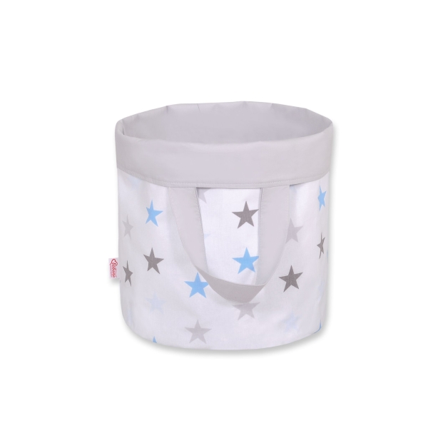 Panier à Jouets Double Face M Gris Bleu étoiles