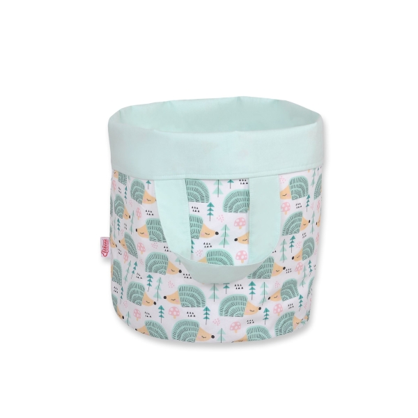 Panier à Jouets Double Face M Menthe Hérissons