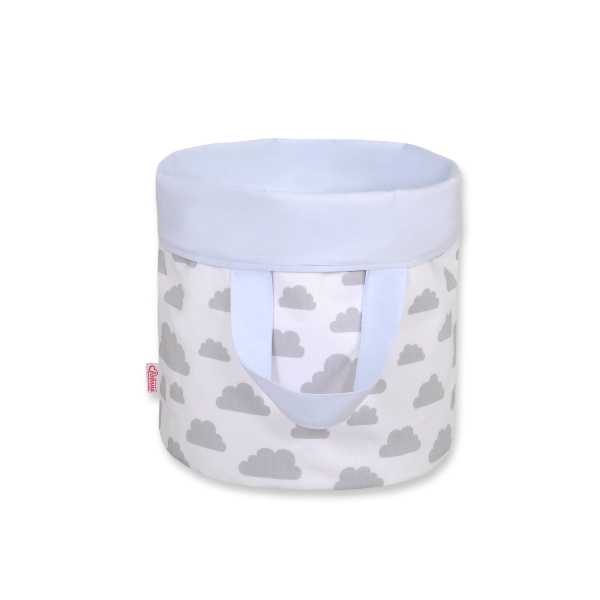 Panier à Jouets Double Face S Gris Bleu Des Nuages