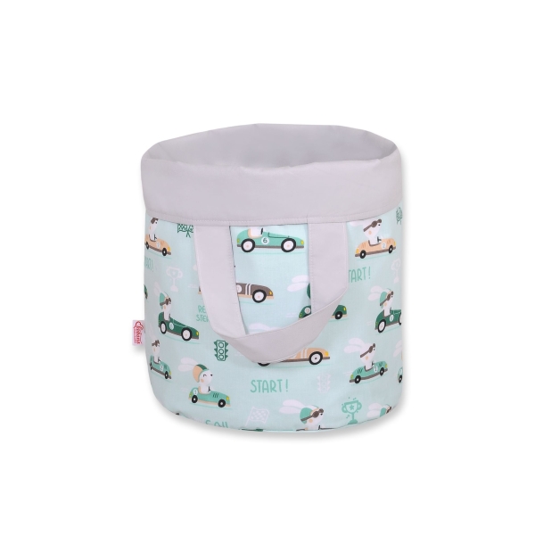 Panier à Jouets Double Face S Menthe Gris Lapins