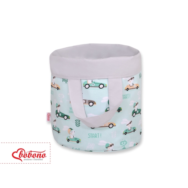 Panier à Jouets Double Face S Menthe Gris Lapins