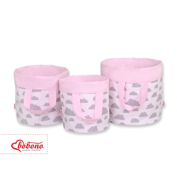 Paniers de Rangement L Rose Gris Des Nuages