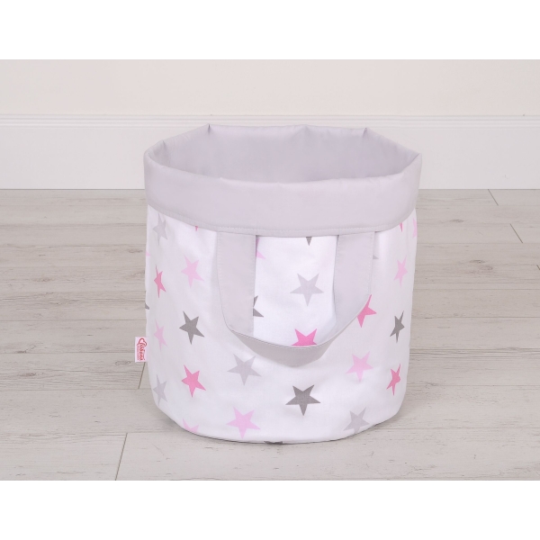 Paniers de Rangement L Rose Gris étoiles