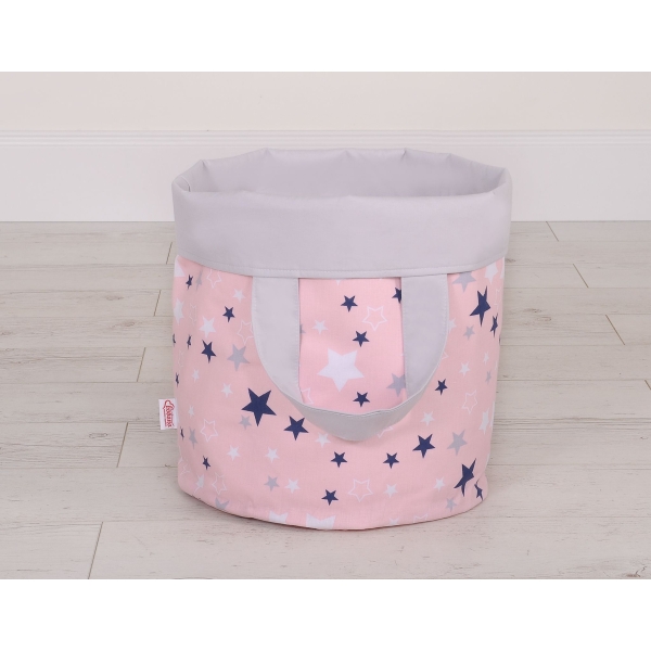 Paniers de Rangement M Bleu Rose Gris étoiles