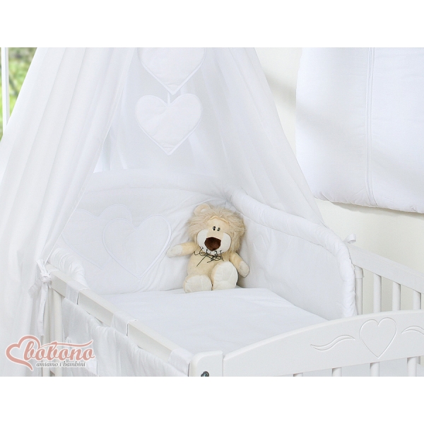 Parure de Linge  Lit Bébé 11 pcs Ciel Blanc Cœurs