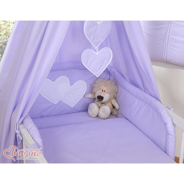 Parure de Linge  Lit Bébé 11 pcs Ciel Lila Cœurs