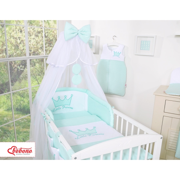 Parure de Linge  Lit Bébé 11 pcs  Moustiquaire Menthe Prince / Princess