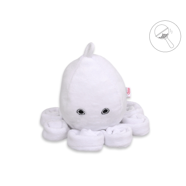 Peluche Pieuvre avec Hochet pour de Bébé Blanc