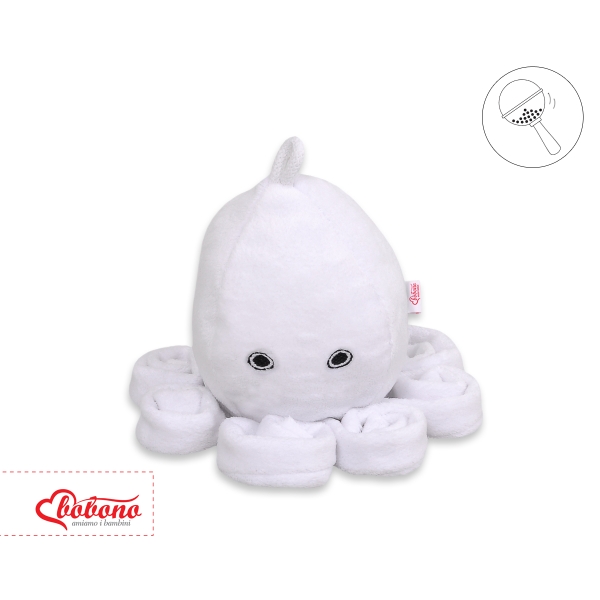Peluche Pieuvre avec Hochet pour de Bébé Blanc