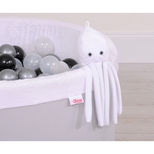 Peluche Pieuvre avec Hochet pour de Bébé Blanc