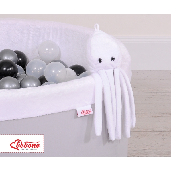 Peluche Pieuvre avec Hochet pour de Bébé Blanc