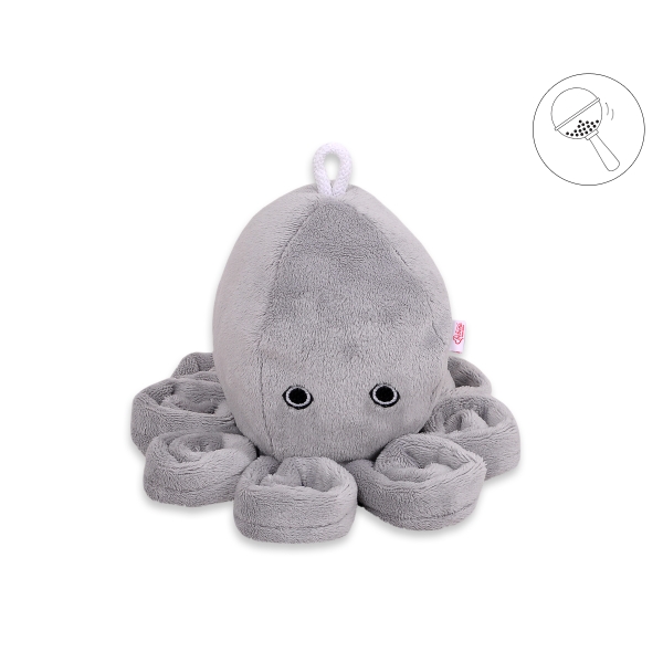 Peluche Pieuvre avec Hochet pour de Bébé Gris