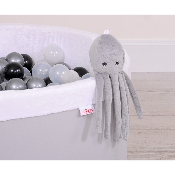 Peluche Pieuvre avec Hochet pour de Bébé Gris