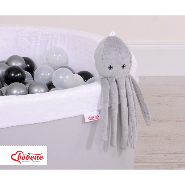 Peluche Pieuvre avec Hochet pour de Bébé Gris